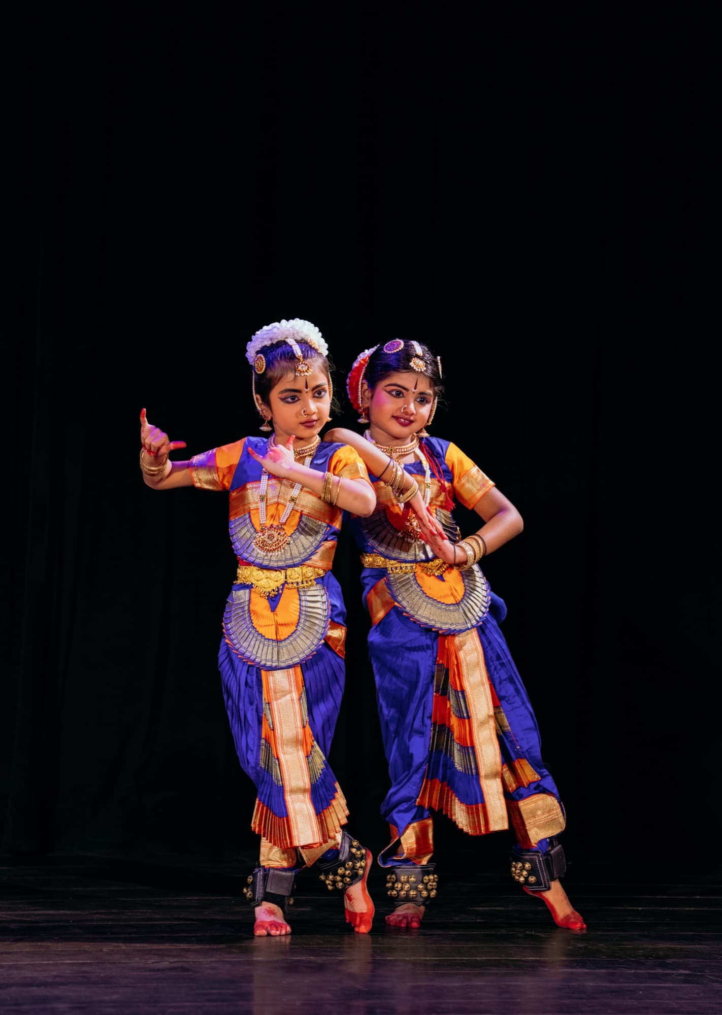 Bharatanatyam students in performance