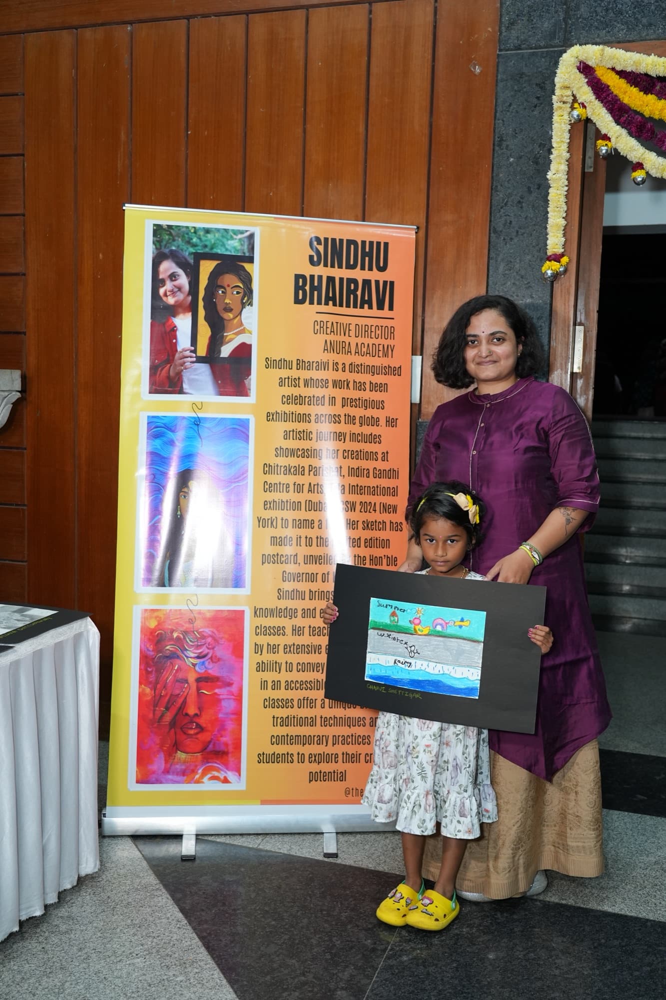 Sindhu Bhairavi with a young art student