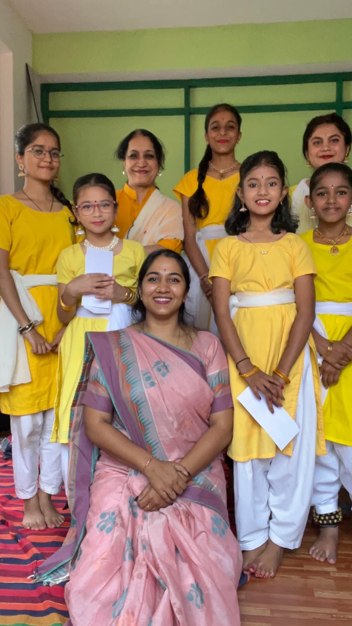 Students of Anura Academy with their examination certificates